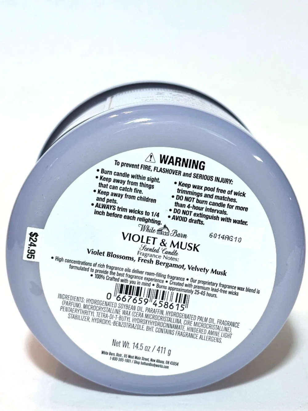 VIOLET & MUSK 3 Wick Candle - Picture 3 of 3